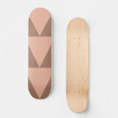 幾何学大きな三角形モチャムースほこりっぽいピンク スケートボード (正面)