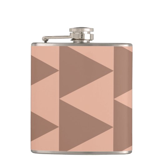 幾何学大きな三角形モチャムースほこりっぽいピンク フラスク (正面)