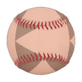 幾何学大きな三角形モチャムースほこりっぽいピンク 野球ボール (裏面)