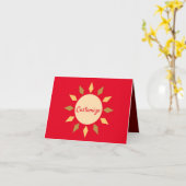 幾何学太陽の円サンダー_コーブ カード (黄色い花)