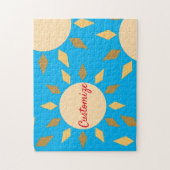 幾何学太陽の円サンダー_コーブ ジグソーパズル (縦)