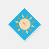 幾何学太陽の円サンダー_コーブ スタンダードカクテルナプキン (角)