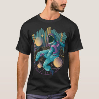 幾何学宇宙飛行士テクノスタイル Tシャツ