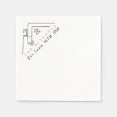 幾何学山 |名前をカスタムすると日付 スタンダードカクテルナプキン (正面)