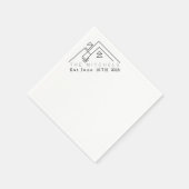 幾何学山 |名前をカスタムすると日付 スタンダードカクテルナプキン (角)