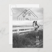 幾何学山 |日付モダンの保存 案内ポストカード (正面/裏面)