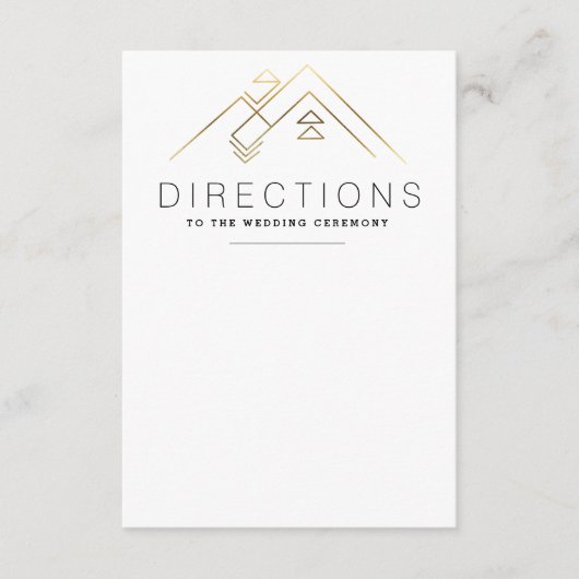 幾何学山 |金ゴールド |方向カスタムカード エンクロージャーカード (正面)