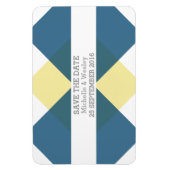 幾何学座標系の日付を保存するマグネットブルー黄色 マグネット (縦)