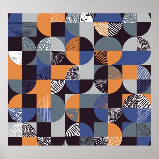 幾何学手書き：クリエイティブシームレスなドット。 ポスター (正面)