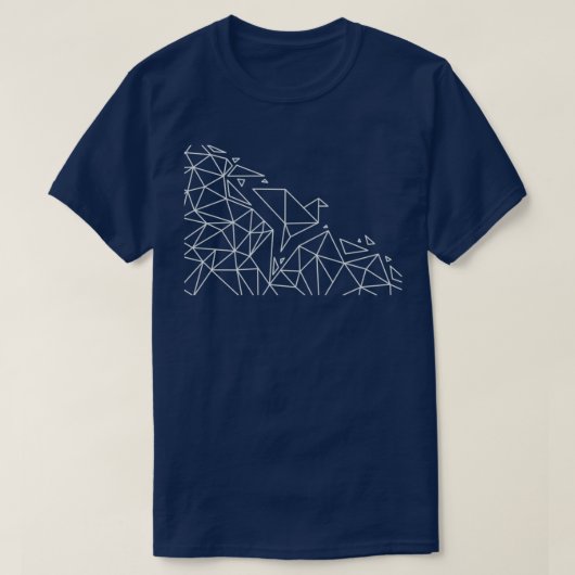 幾何学折り紙の鳥3 Tシャツ (デザイン正面)