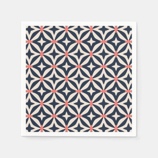 幾何学星模様 スタンダードカクテルナプキン (正面)