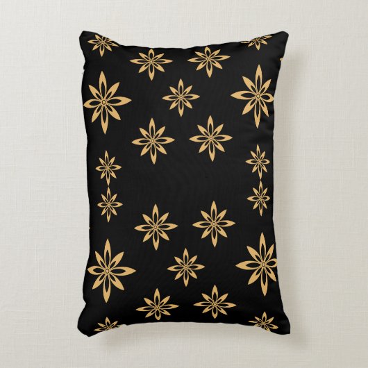 幾何学星状の花びらの繰り返し模様 アクセントクッション (正面(垂直))