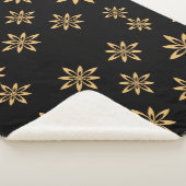 幾何学星状の花びらの繰り返し模様 シェルパブランケット (3/4)