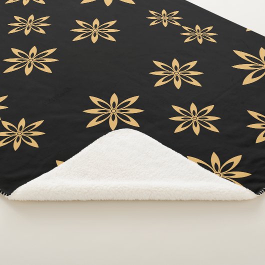 幾何学星状の花びらの繰り返し模様 シェルパブランケット (3/4)