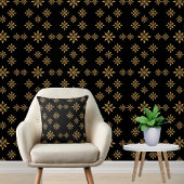 幾何学星状の花びらの繰り返し クッション