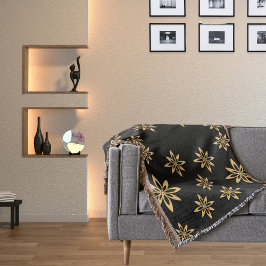 幾何学星状の花びらの繰り返し スローブランケット