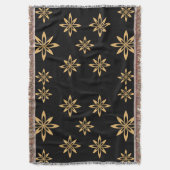 幾何学星状の花びらの繰り返し スローブランケット (正面縦)