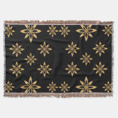 幾何学星状の花びらの繰り返し スローブランケット (正面)