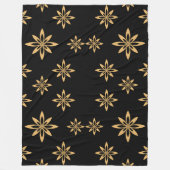 幾何学星状の花びらの繰り返し フリースブランケット (正面)