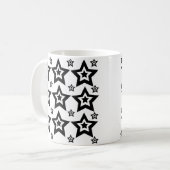 幾何学星黒と白 コーヒーマグカップ (正面左)