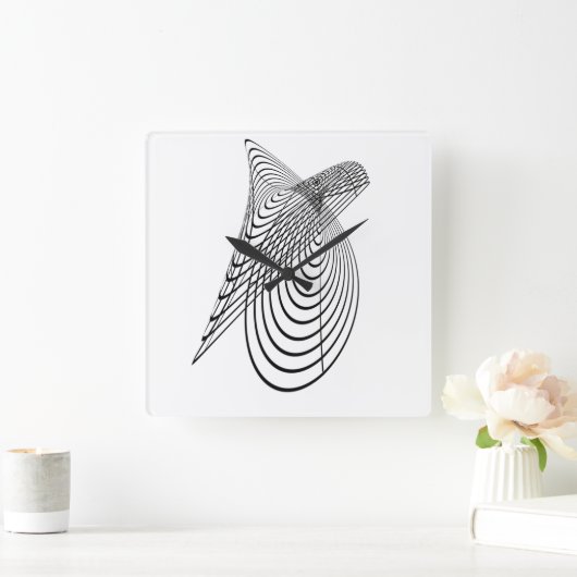 幾何学時計 スクエア壁時計 (ホーム)