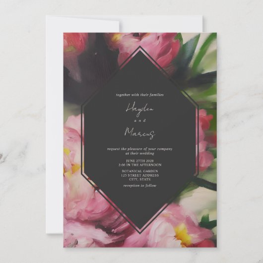 幾何学暗黒フローラ結婚植物学 招待状 (正面)