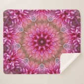 幾何学曼荼羅ピンク色の花パターン–67545 シェルパブランケット (正面(横))