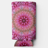 幾何学曼荼羅ピンク色の花パターン–67545 スリム缶クーラー (裏面)