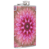 幾何学曼荼羅ピンク色の花パターン–67545 フラスク (右)