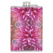 幾何学曼荼羅ピンク色の花パターン–67545 フラスク (裏面)