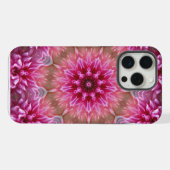幾何学曼荼羅ピンク色の花パターン–67545 iPhoneケース (裏面横)