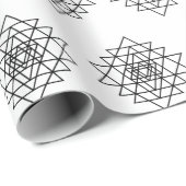 幾何学曼荼羅ブラックラインアート ラッピングペーパー (ロールコーナー)