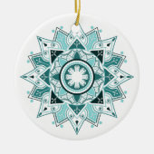 幾何学曼荼羅、木 セラミックオーナメント (正面)