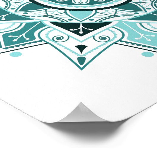 幾何学曼荼羅、神秘的なポスター ポスター (角)