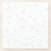 幾何学木地線の横パターン ガラスコースター (裏面)