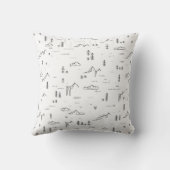 幾何学木地線の横パターン クッション (裏面)