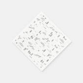 幾何学木地線の横パターン スタンダードカクテルナプキン (角)