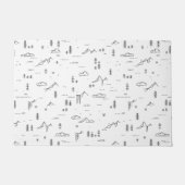 幾何学木地線の横パターン ドアマット (正面)