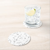 幾何学木地線の横パターン ラウンドペーパーコースター (インサイチュ)