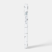 幾何学木地線の横パターン iPhone 15ケース (左側面)