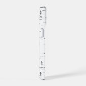 幾何学木地線の横パターン iPhone 15ケース (右側面)