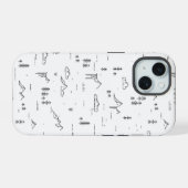 幾何学木地線の横パターン iPhone 15ケース (裏面横)
