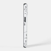 幾何学木地線の横パターン iPhone 15ケース (右側面)