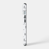 幾何学木地線の横パターン iPhone 15ケース (左側面)