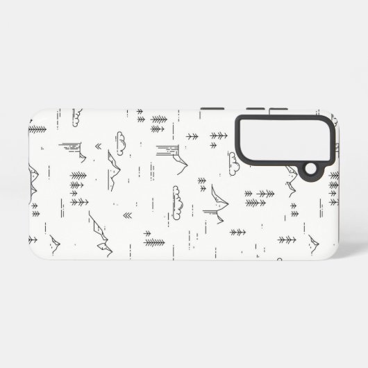 幾何学木地線の横パターン SAMSUNG GALAXYケース (裏面横)