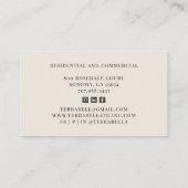 幾何学木炭グレークリームタイリングタイラービジネス 名刺 (裏面)