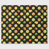 幾何学柑橘果実爽やかなパターン ラッピングペーパー (フラット)