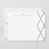 幾何学格子パタパーソナライズされたーン注記カード ノートカード (正面)