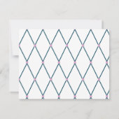 幾何学格子パタパーソナライズされたーン注記カード ノートカード (裏面)