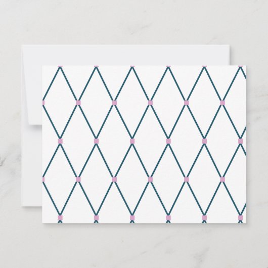 幾何学格子パタパーソナライズされたーン注記カード ノートカード (裏面)